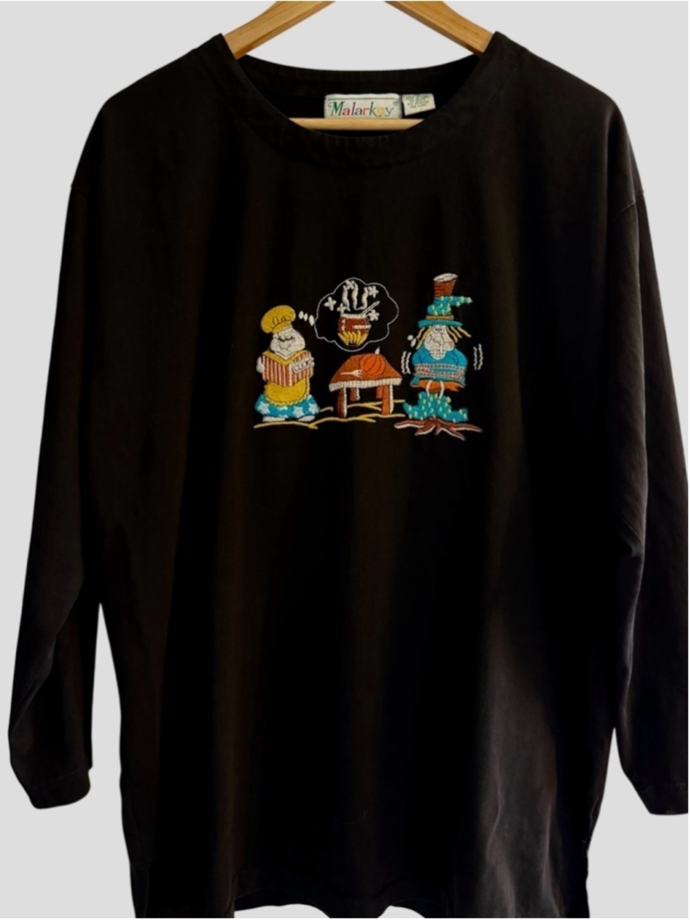Vintage Embroidered Graphic Shirt Quirky Art Tee